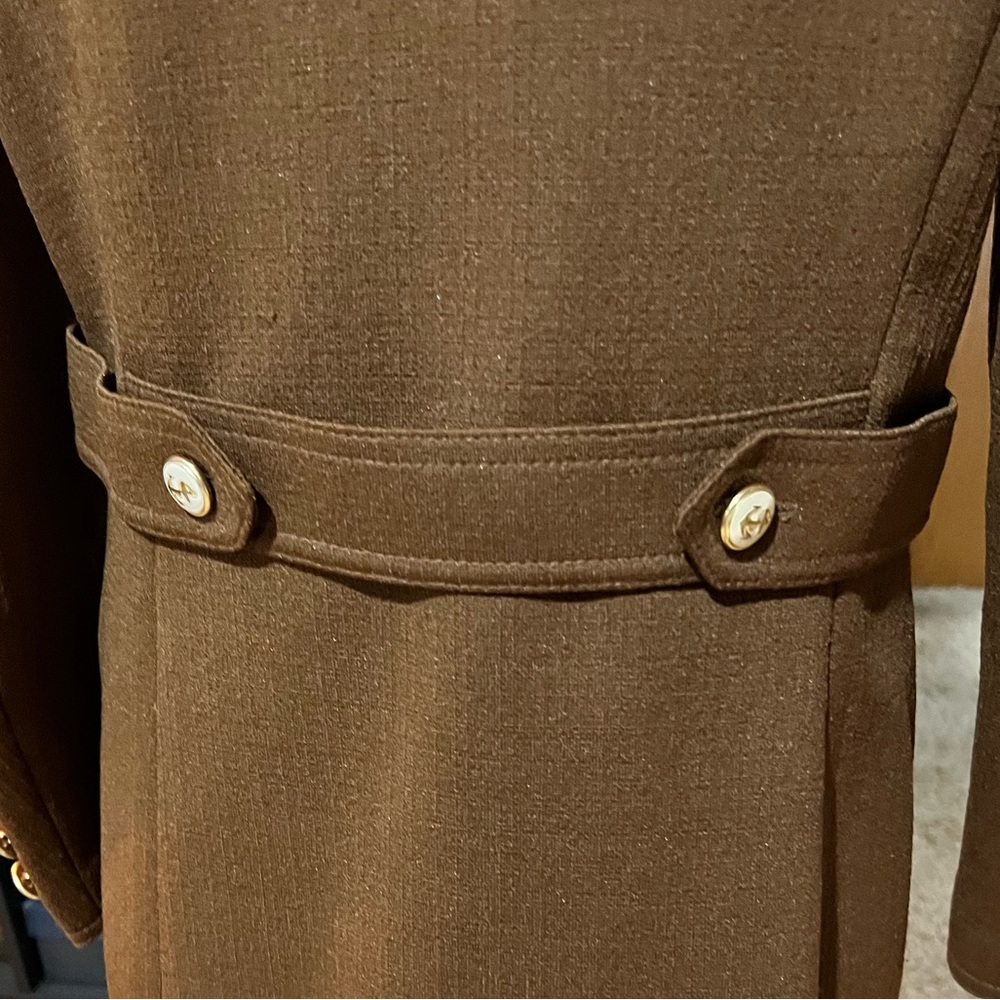 Vintage 1960s Butte Knit Brown Polyester Blazer with Nautical Buttons - Picture 7 of 10